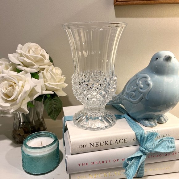 Cottagecore Vintage Cristal D'Arques Durand Longchamp Crystal Footed Flower Vase - Picture 2 of 8